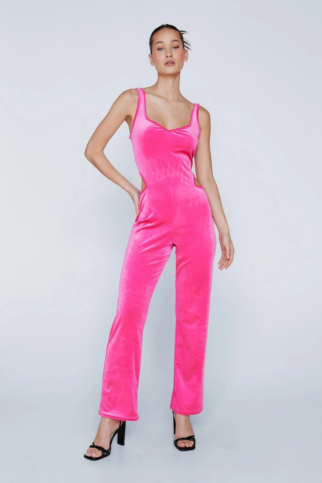 Velvet Cut Out Jumpsuit - Image 4