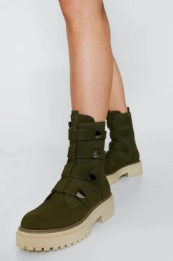 Buckle Straps Ankle Biker Boots