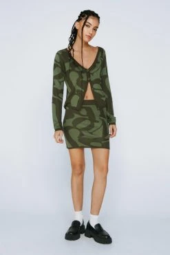 Letter Knitted Cardigan