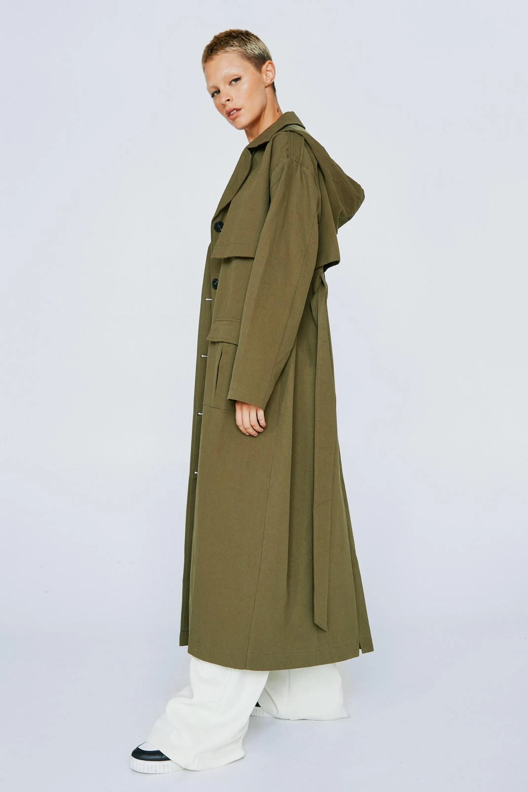 Premium Hooded Trench Coat - Image 5