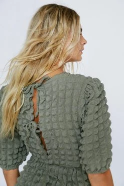 Textured Mini Baby Doll Dress