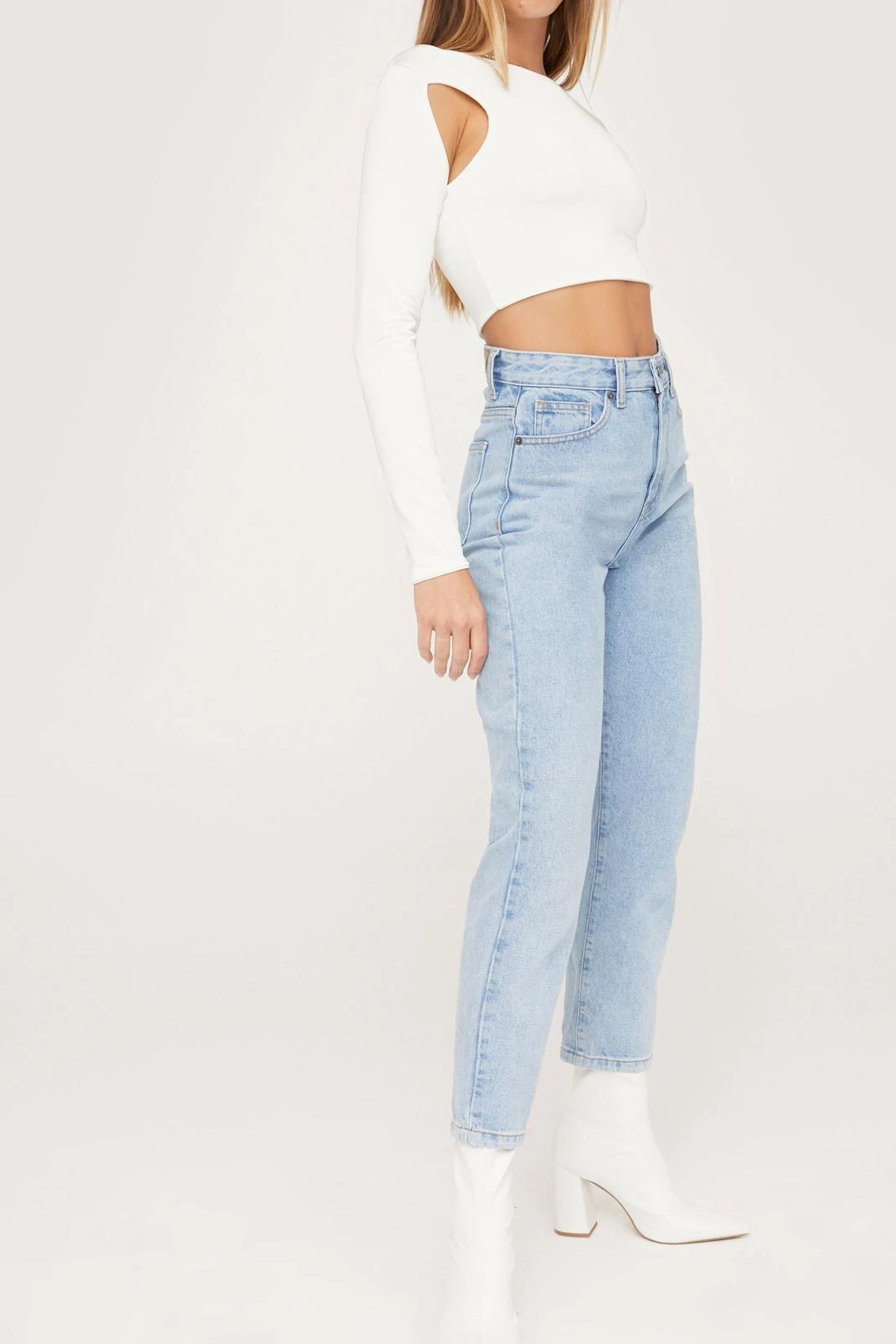 Organic Denim High Waisted Mom Jeans - Image 8
