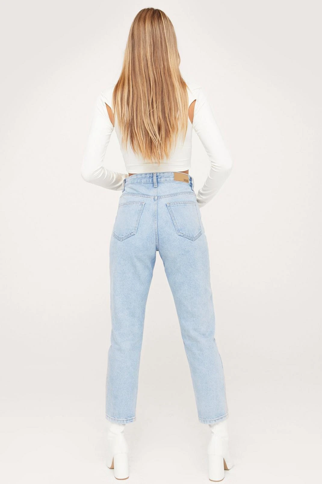 Organic Denim High Waisted Mom Jeans - Image 9