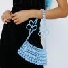 Pearl Beaded Flower Handle Bag