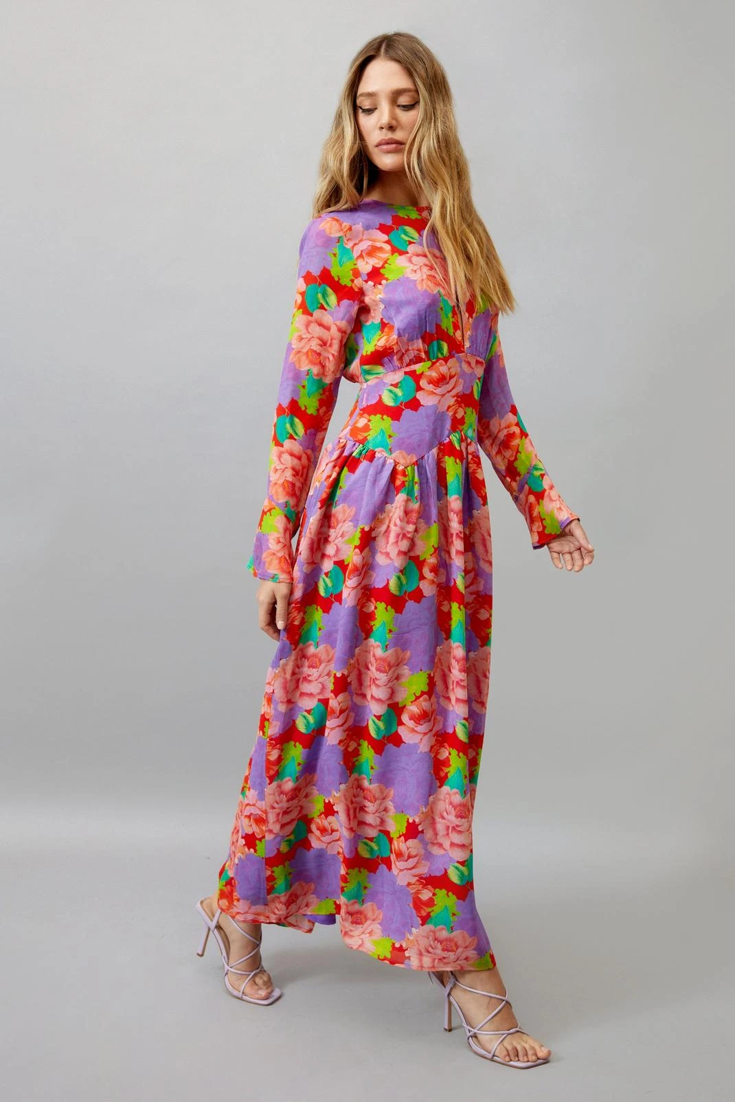 Floral Dropped Waist Maxi Dress - Image 3