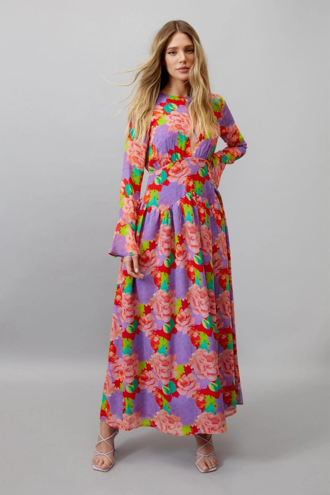 Floral Dropped Waist Maxi Dress - Image 4