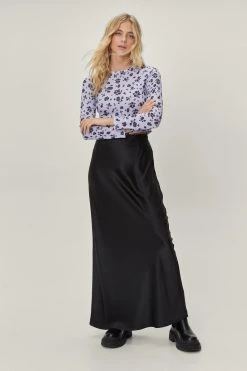 Floral Print Long Sleeve Cropped Top