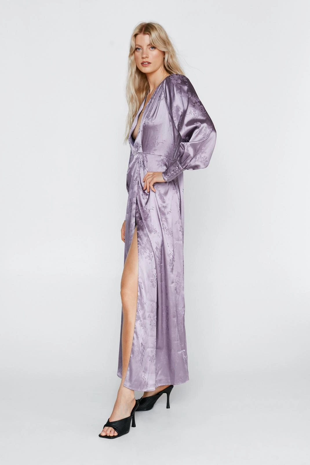 Jacquard Long Sleeve Maxi Dress - Image 5
