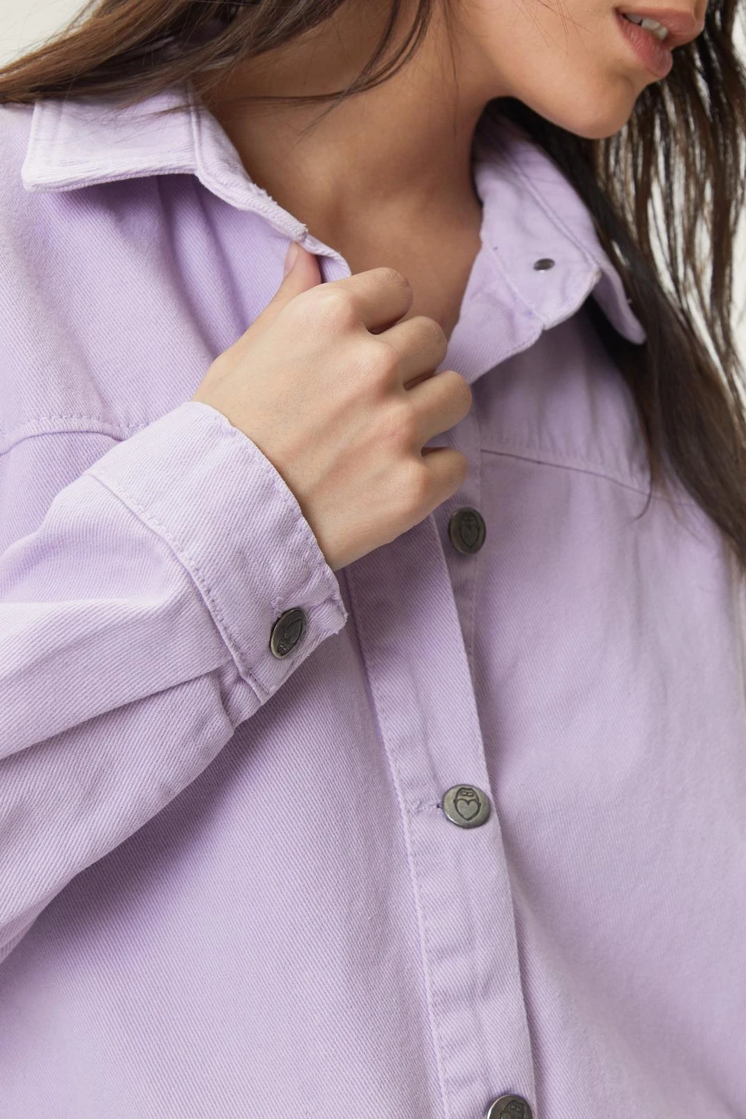 Oversized Button Down Denim Shirt Dress - Image 5