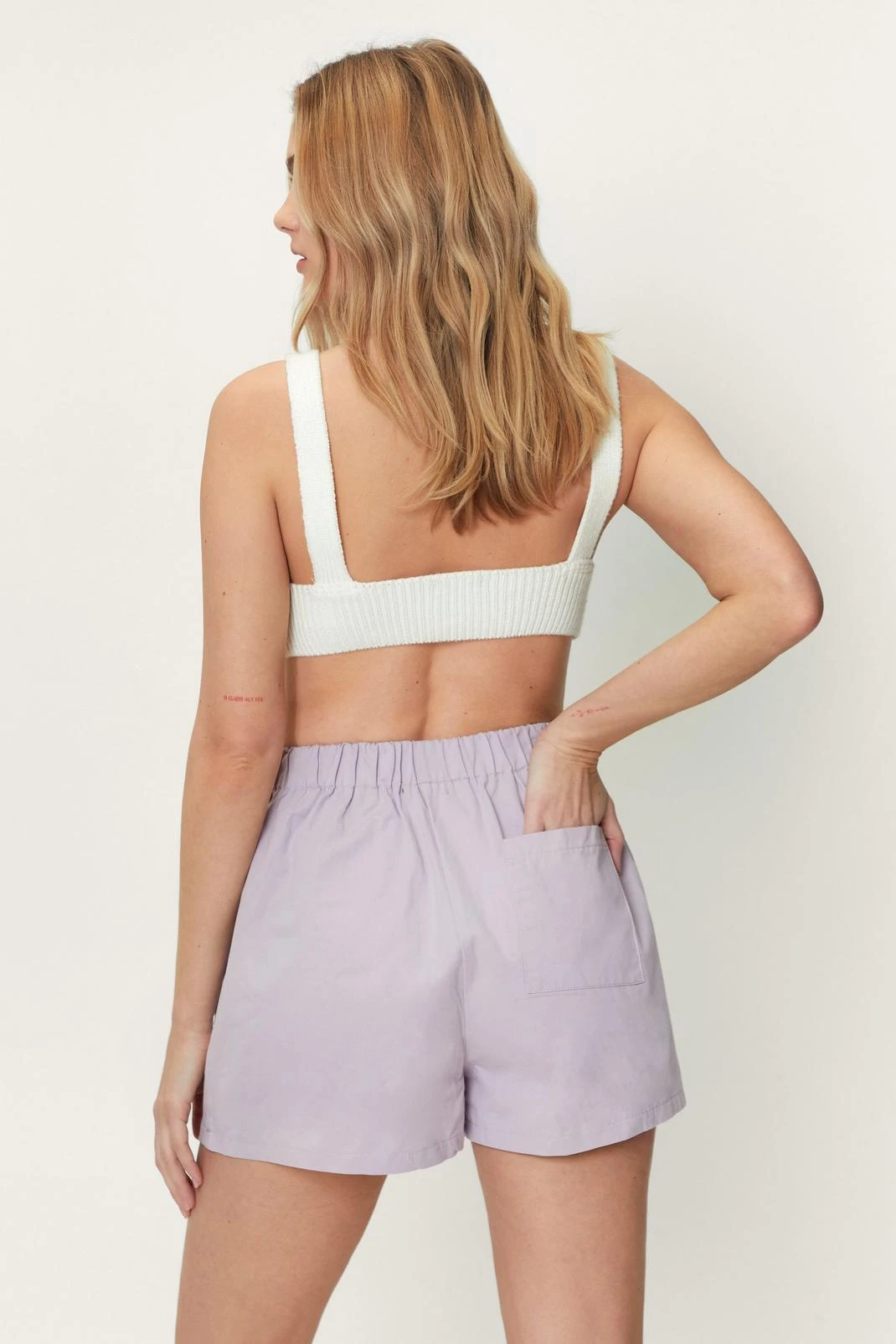 Poplin High Waisted Casual Shorts - Image 3