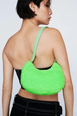 Faux Teddy Shoulder Bag