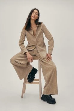 Cord Wide Leg Two Piece Pants