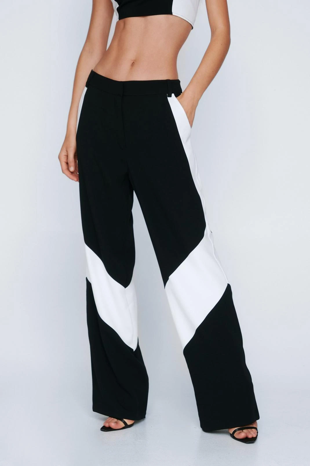 Color Block Tailored Wide Leg Pants - Image 2