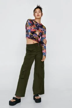 Cut Out Front Long Sleeve Top