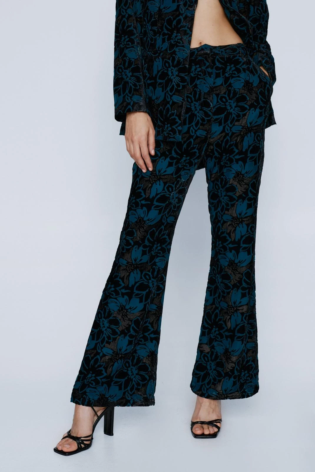Floral Devore Tailored Wide Leg Pants - Image 2