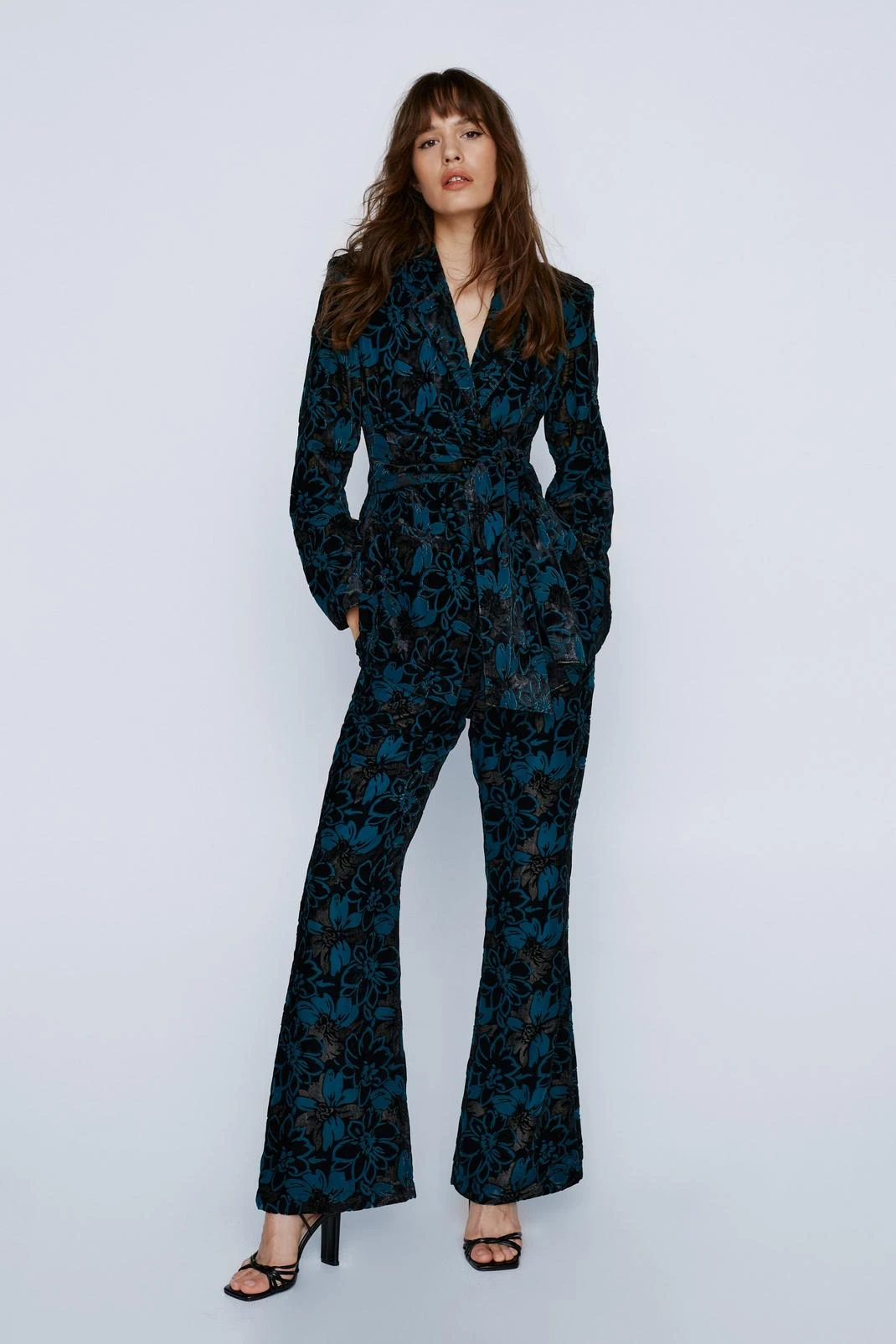 Floral Devore Tailored Wide Leg Pants - Image 4