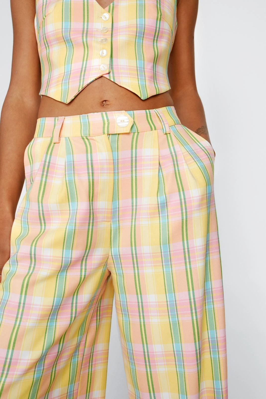 Low Rise Check Tailored Pants 4 Low Rise Check Tailored Pants - Image 2