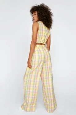 Low Rise Check Tailored Pants 8 Low Rise Check Tailored Pants -Nasty Gal shop womens multi low rise check tailored pants 2