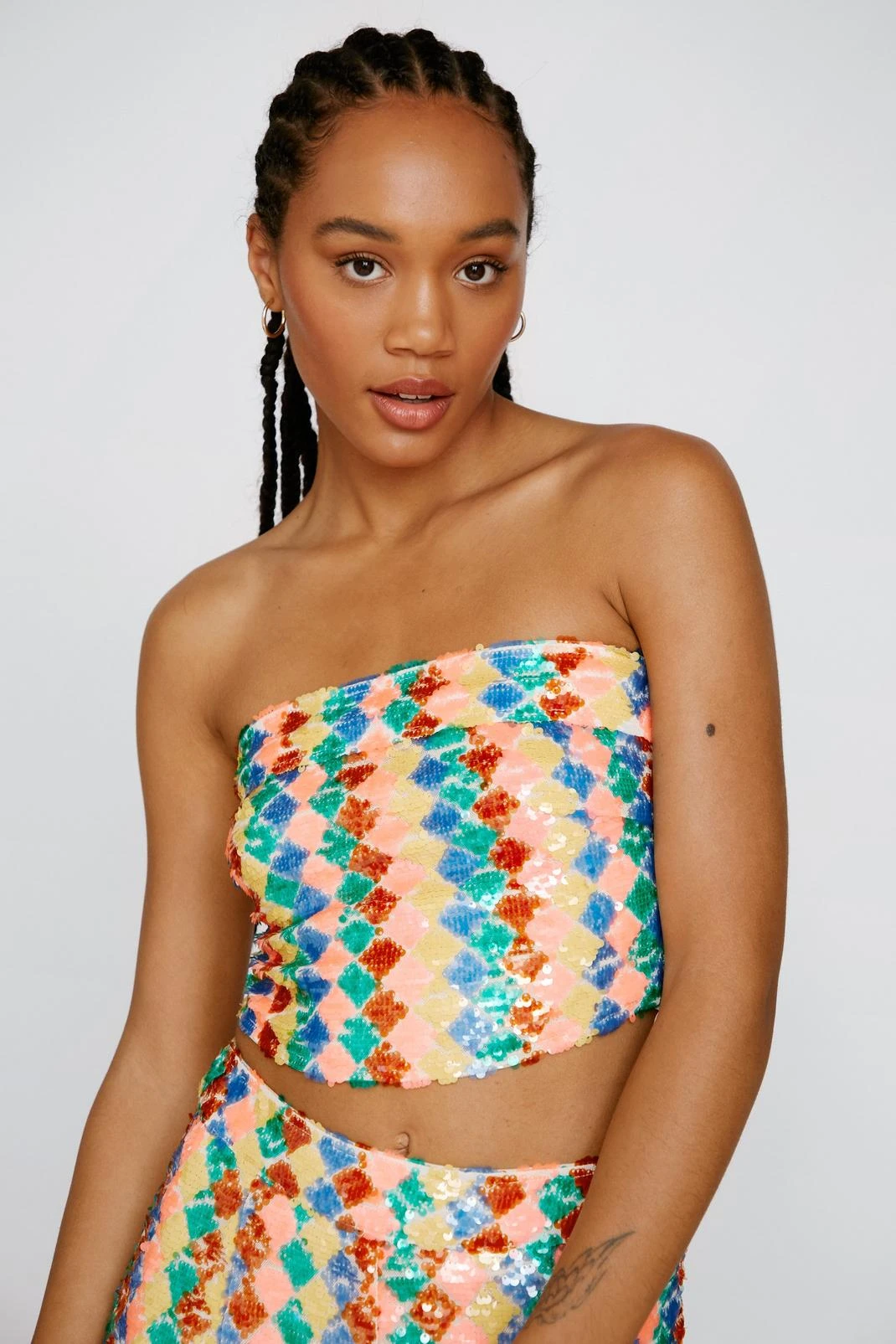 Premium Zig Zag Sequin Bustier Top - Image 2