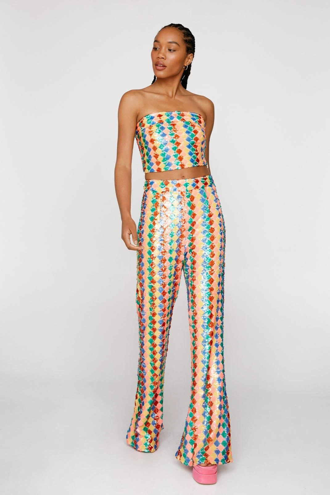 Premium Zig Zag Sequin Bustier Top