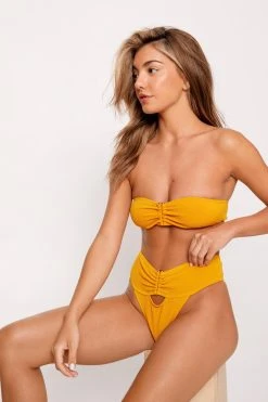 Textured Bandeau U Bikini Set