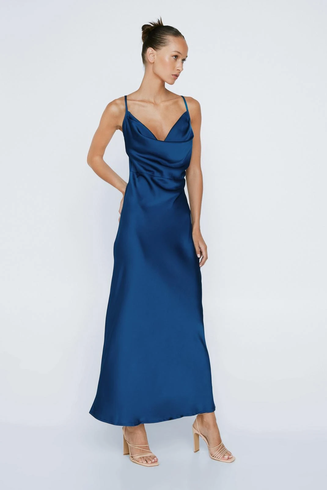 Petite Satin Open Back Maxi Slip Dress - Image 2