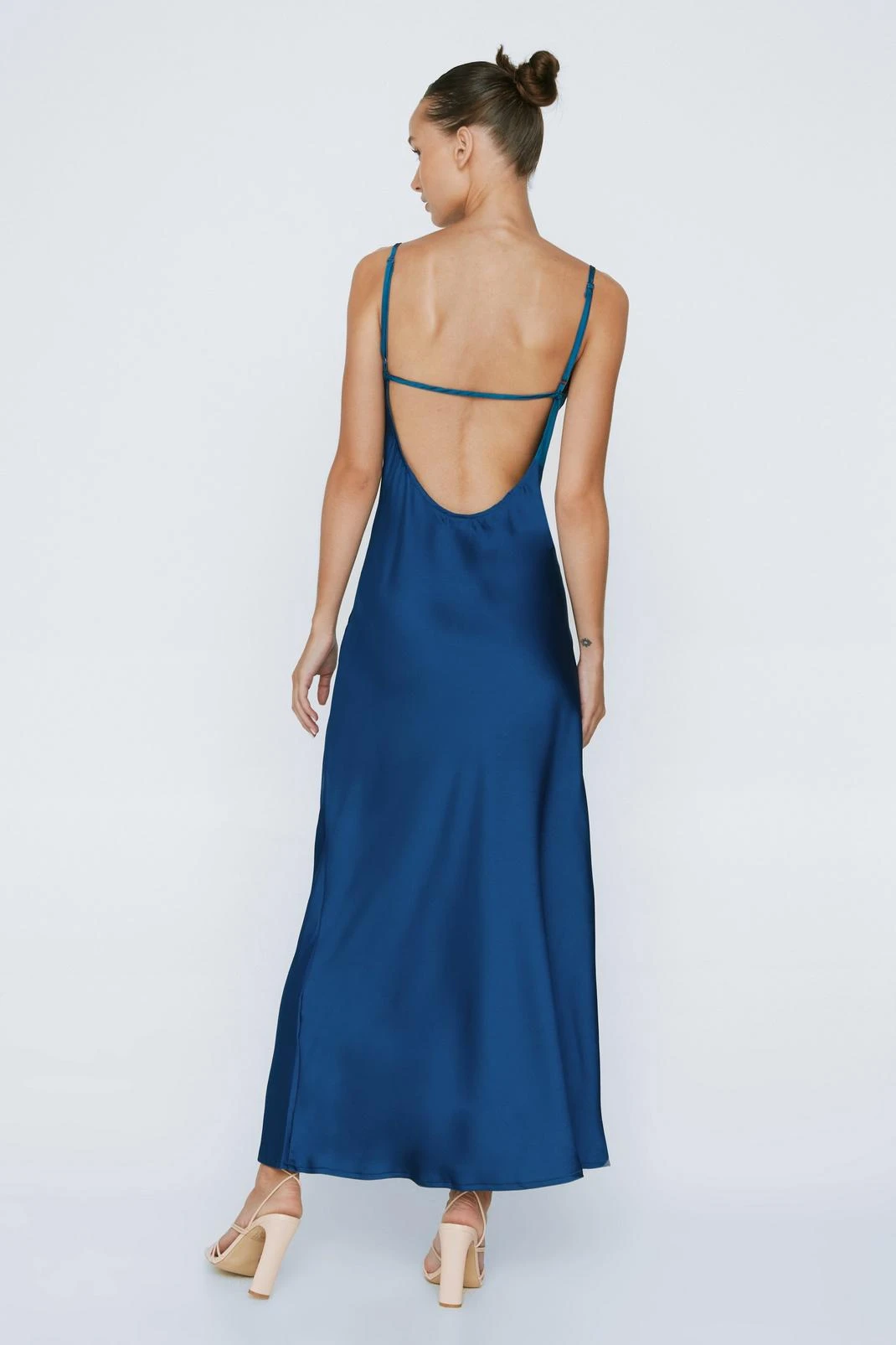 Petite Satin Open Back Maxi Slip Dress - Image 3