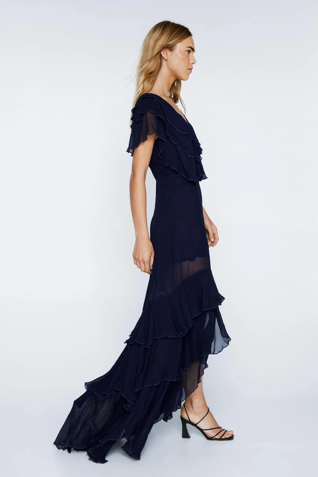Ruffle Layer Plunge Maxi Dress - Image 5