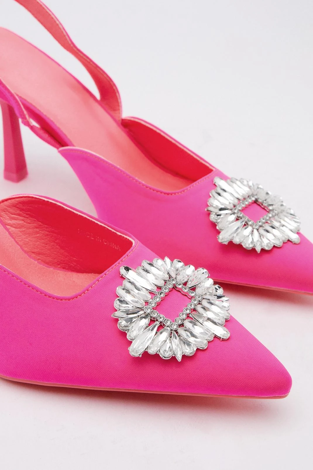 Neoprene Diamante Trim Sling Back Courts - Image 3