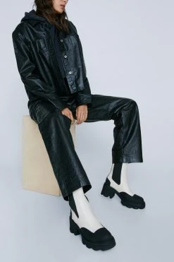 Faux Leather Chunky Chelsea Boot