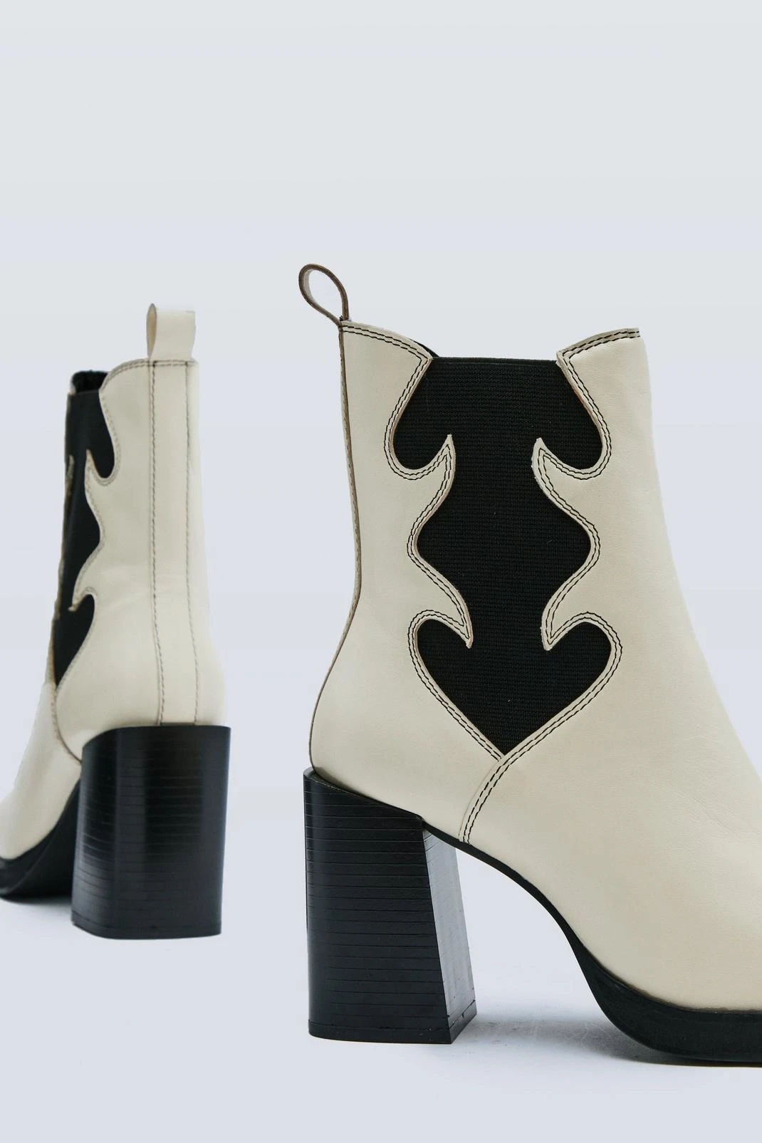 Real Leather Platform Heeled Chelsea Boot - Image 3