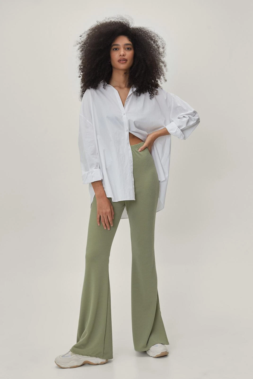 Split Hem Fit And Flare Pants - Image 4