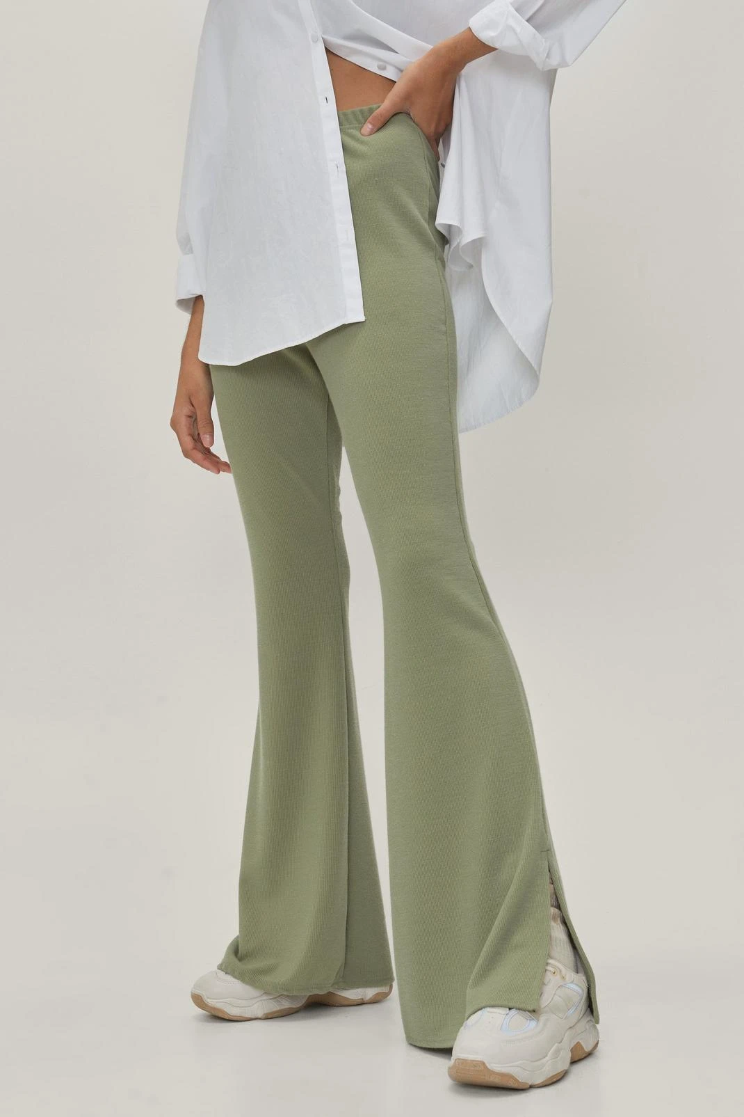 Split Hem Fit And Flare Pants - Image 5