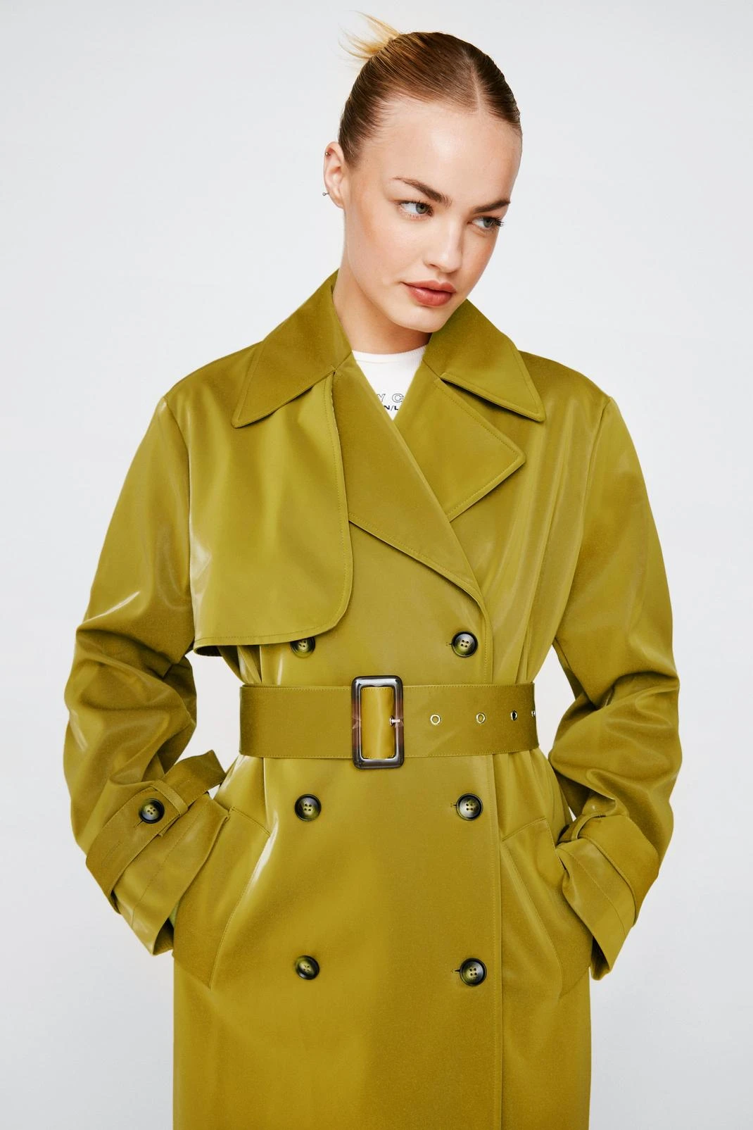 Vinyl Longline Trench Coat - Image 2
