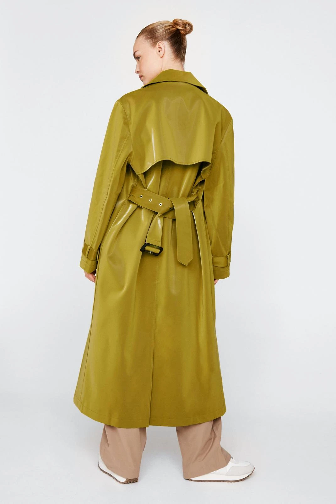 Vinyl Longline Trench Coat - Image 3