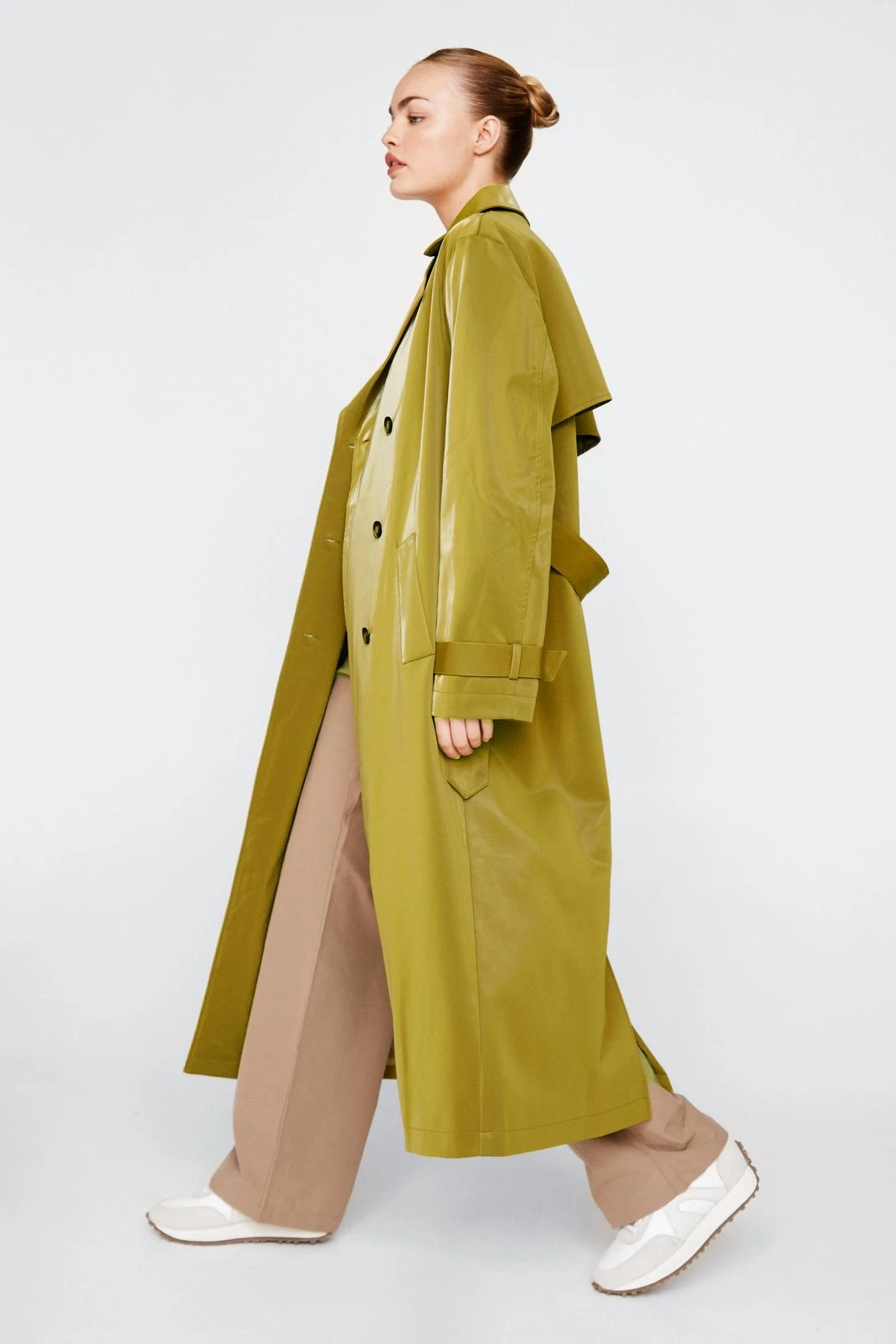 Vinyl Longline Trench Coat - Image 7