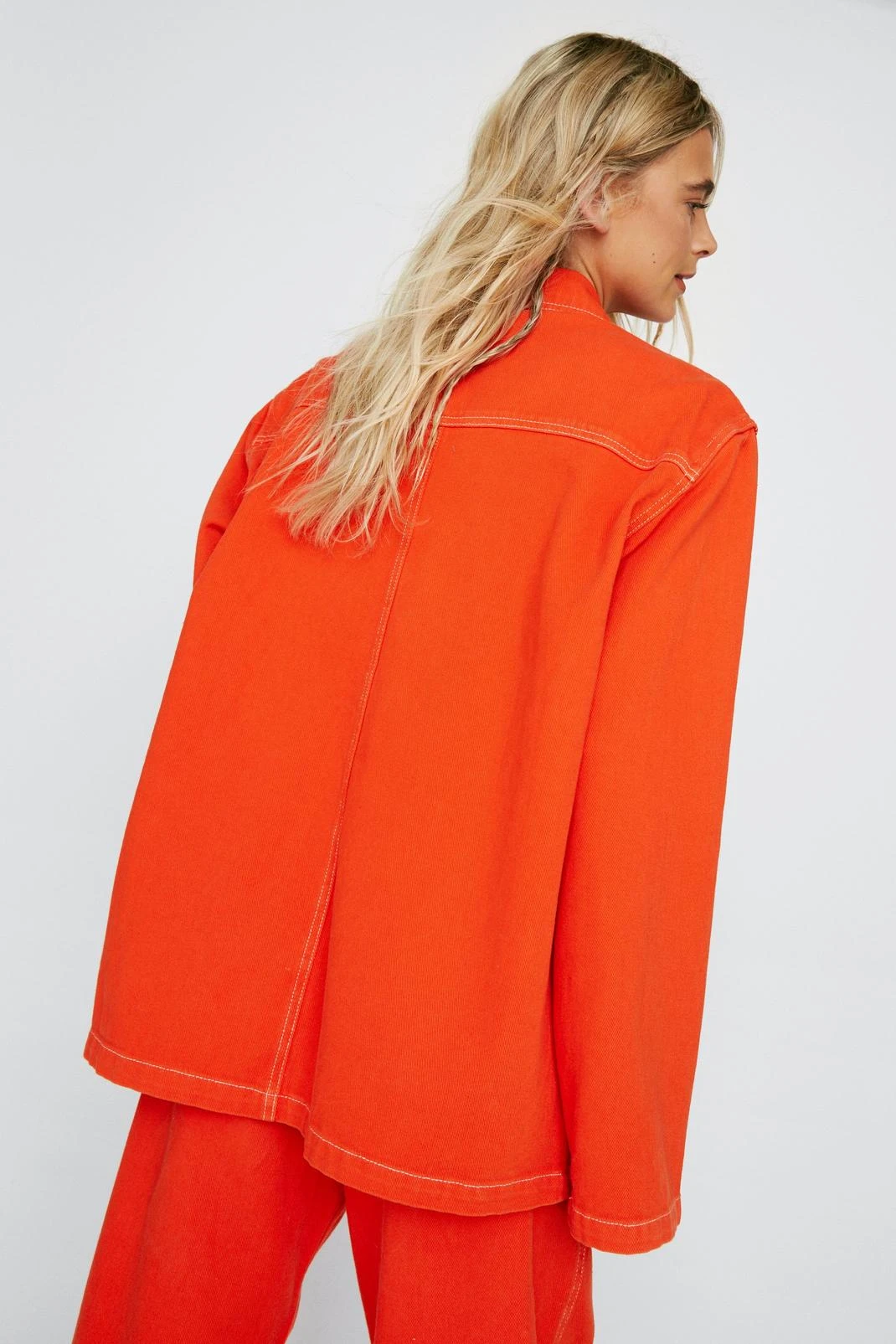 Contrast Stitch Denim Utility Shirt - Image 9