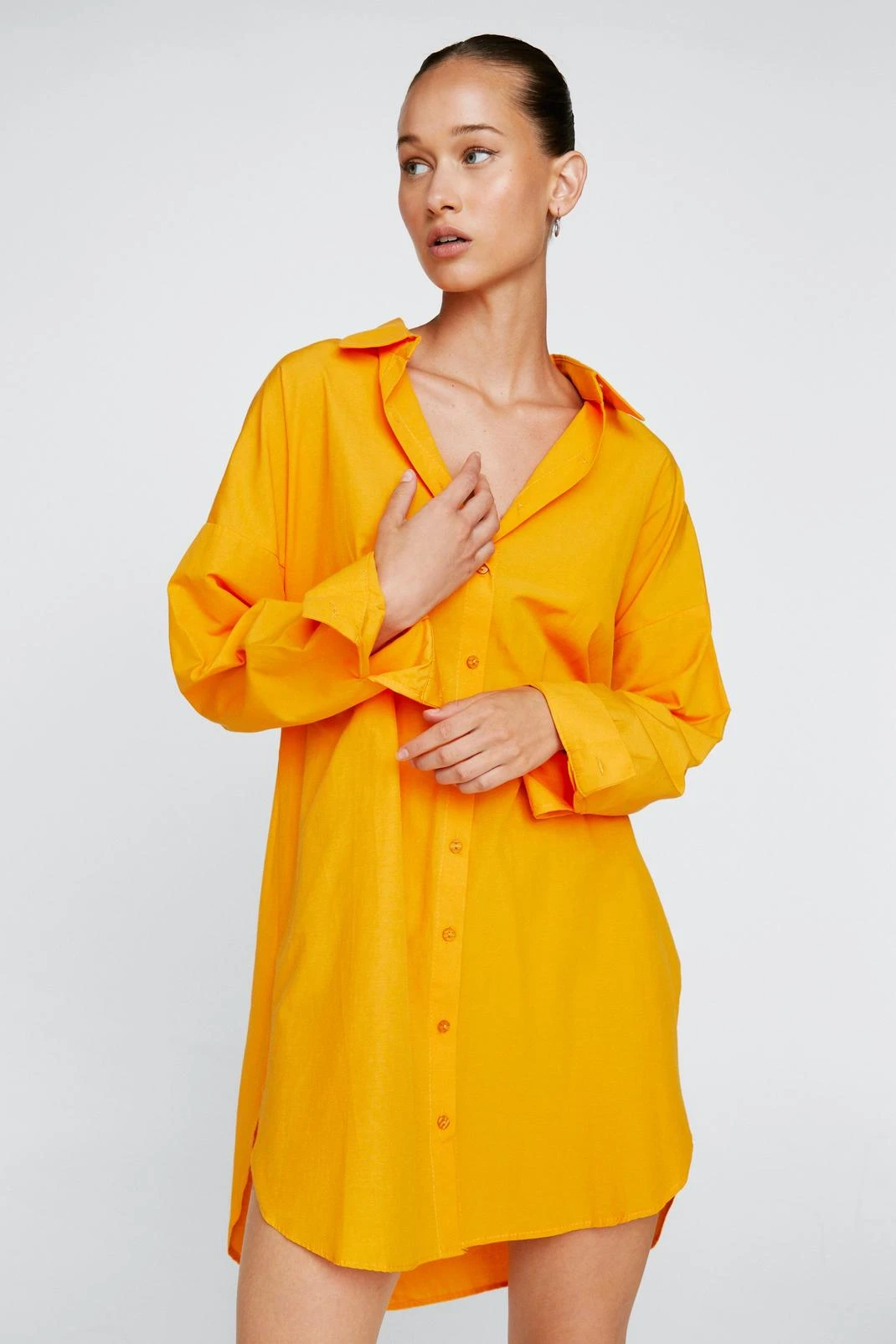 Cotton Poplin Oversized Shirt Dress - Image 4