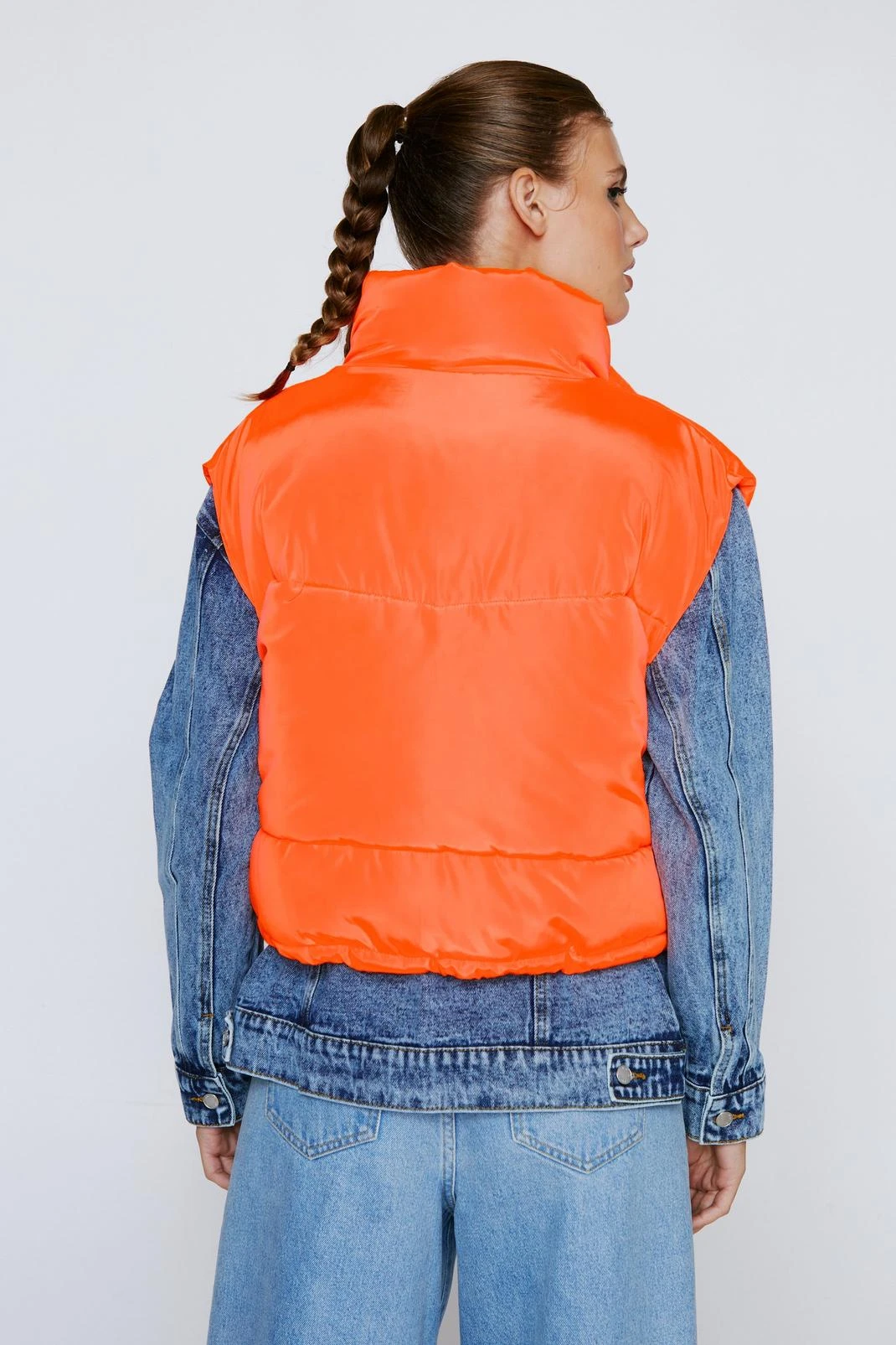 Cropped Puffer Zip Through Body Warmer - Image 6