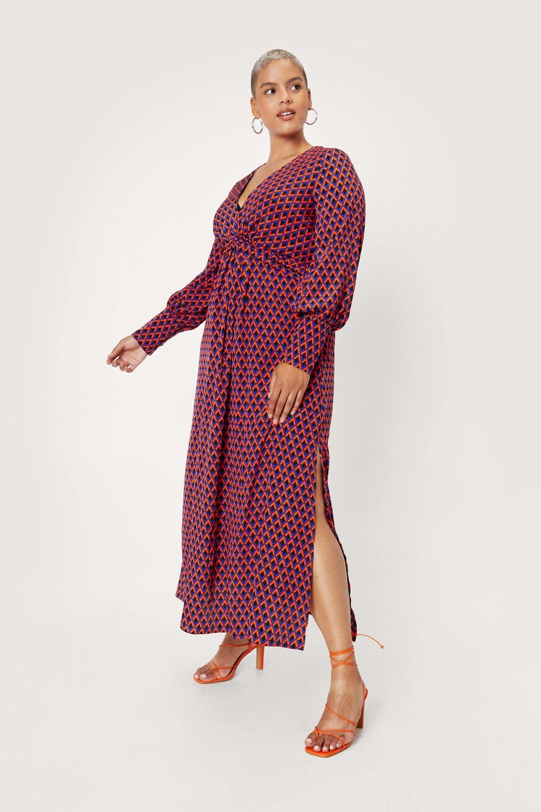 Plus Size Geo Print Maxi Dress - Image 2