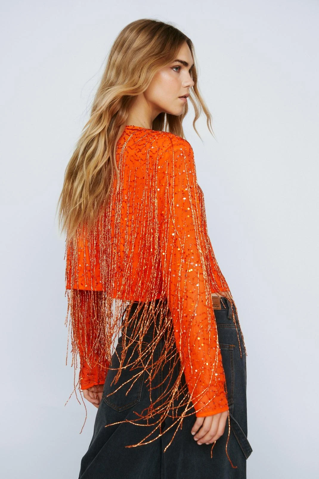 Tassel Beaded Fringe Embellished Jacket - Image 3