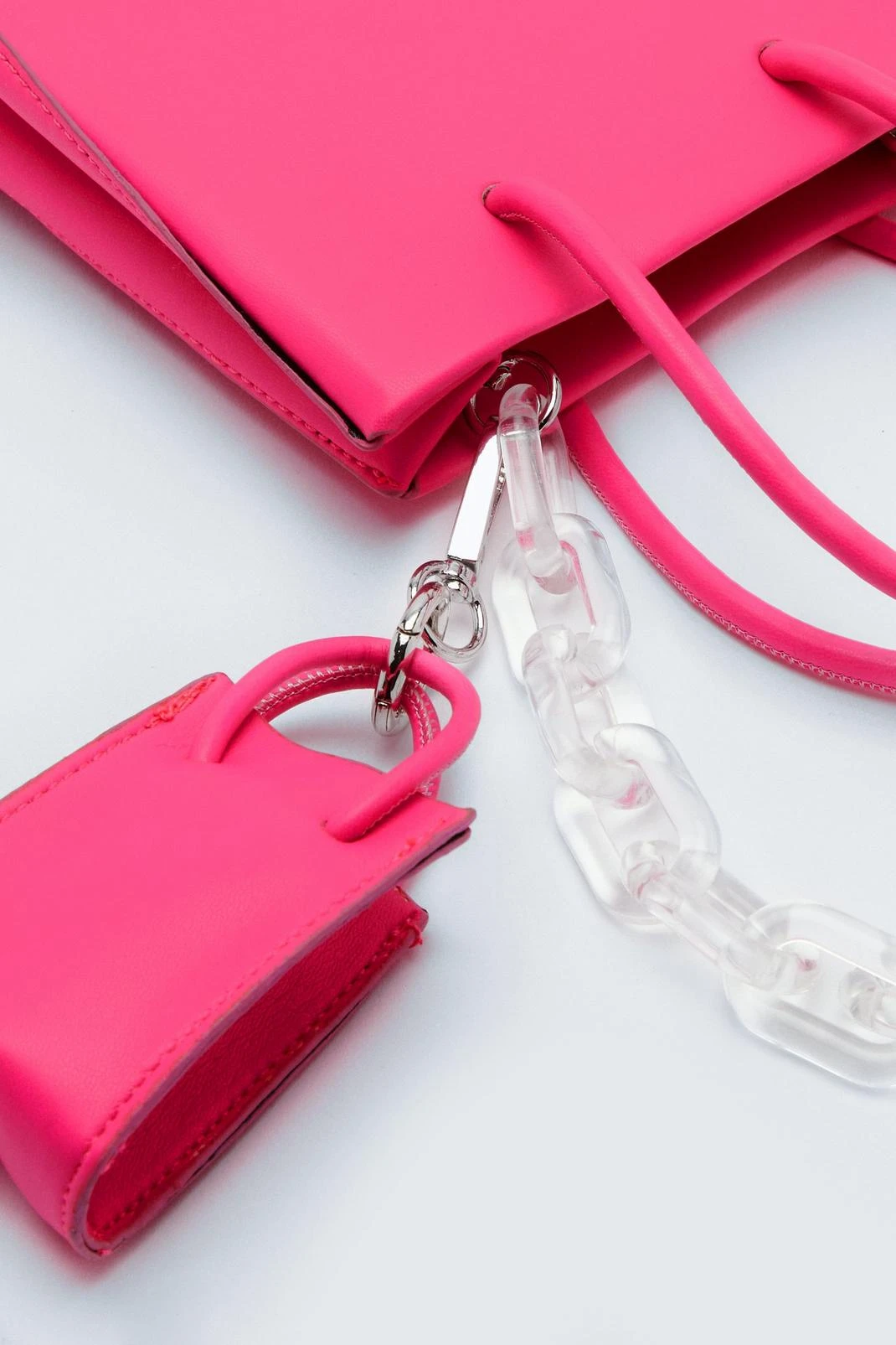 Faux Leather Chain Detail Bag - Image 3