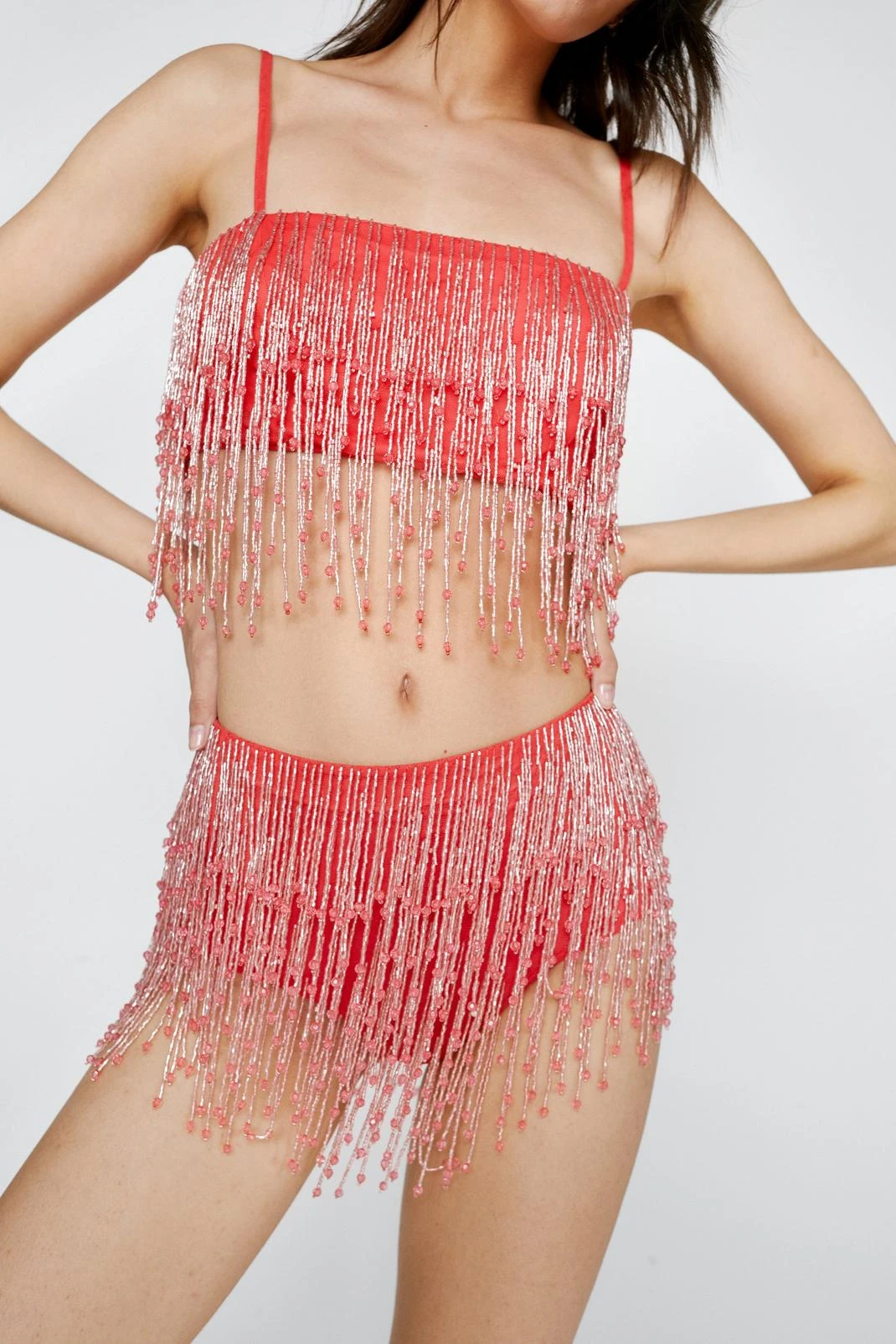 High Waisted Tassel Beaded Panty Shorts - Image 2