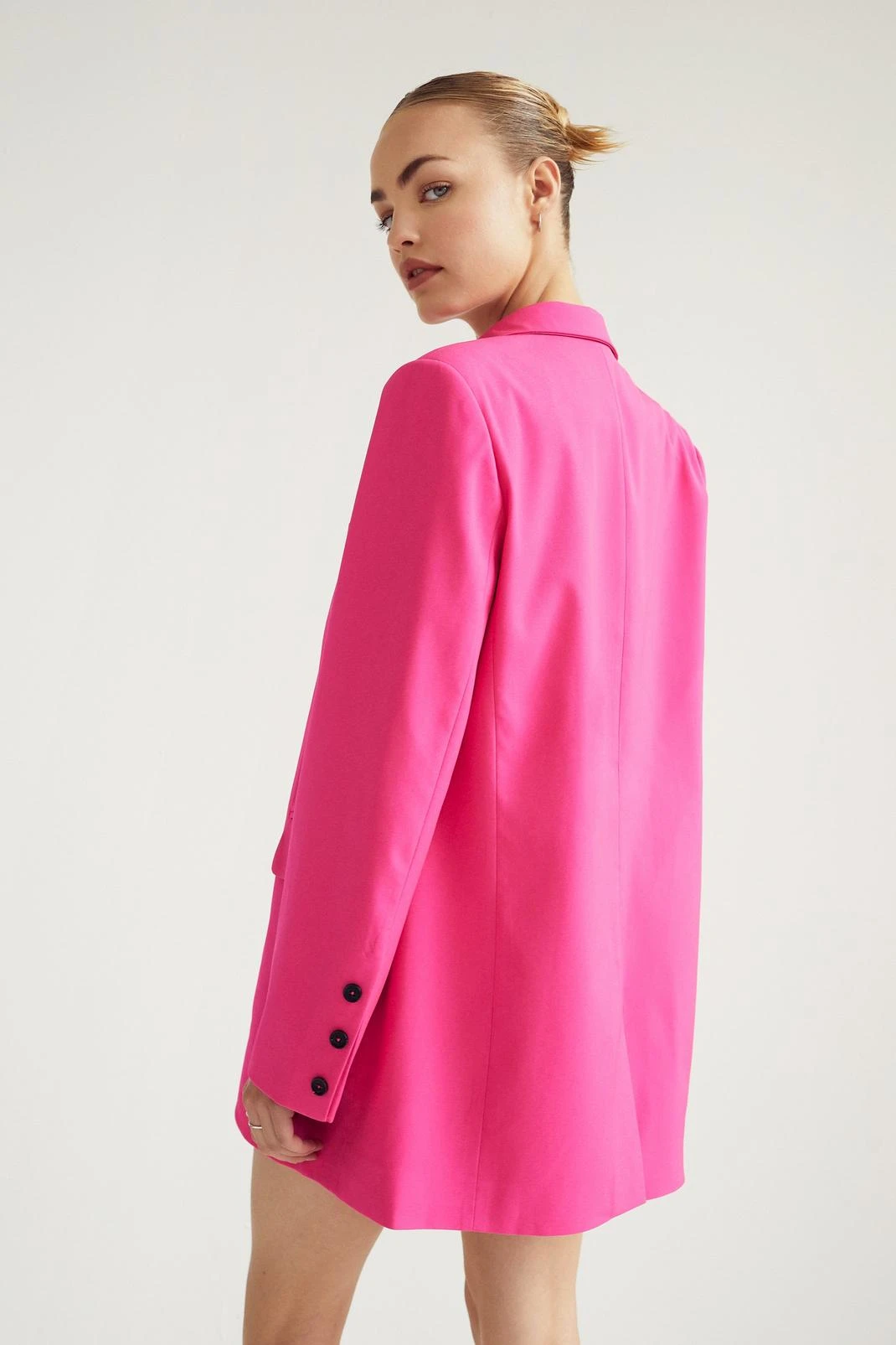 Oversized Twill Single Breasted Blazer - Image 3