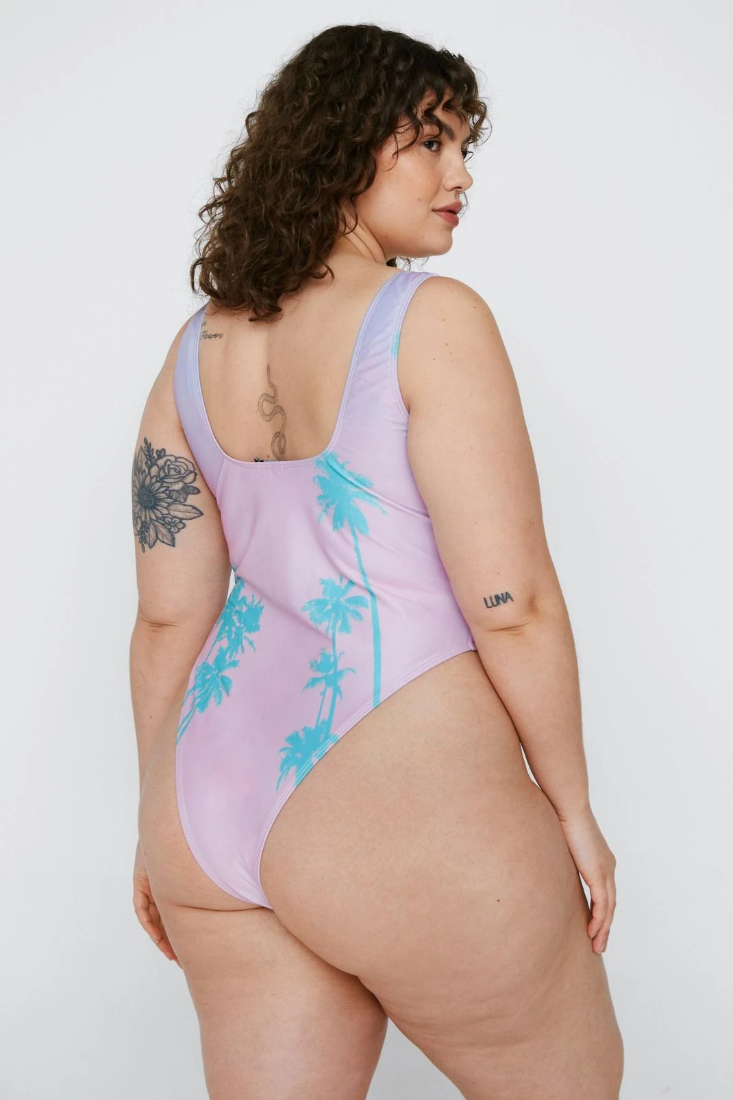 Plus Size Recycled Palm Tree Swimsuit - Image 2