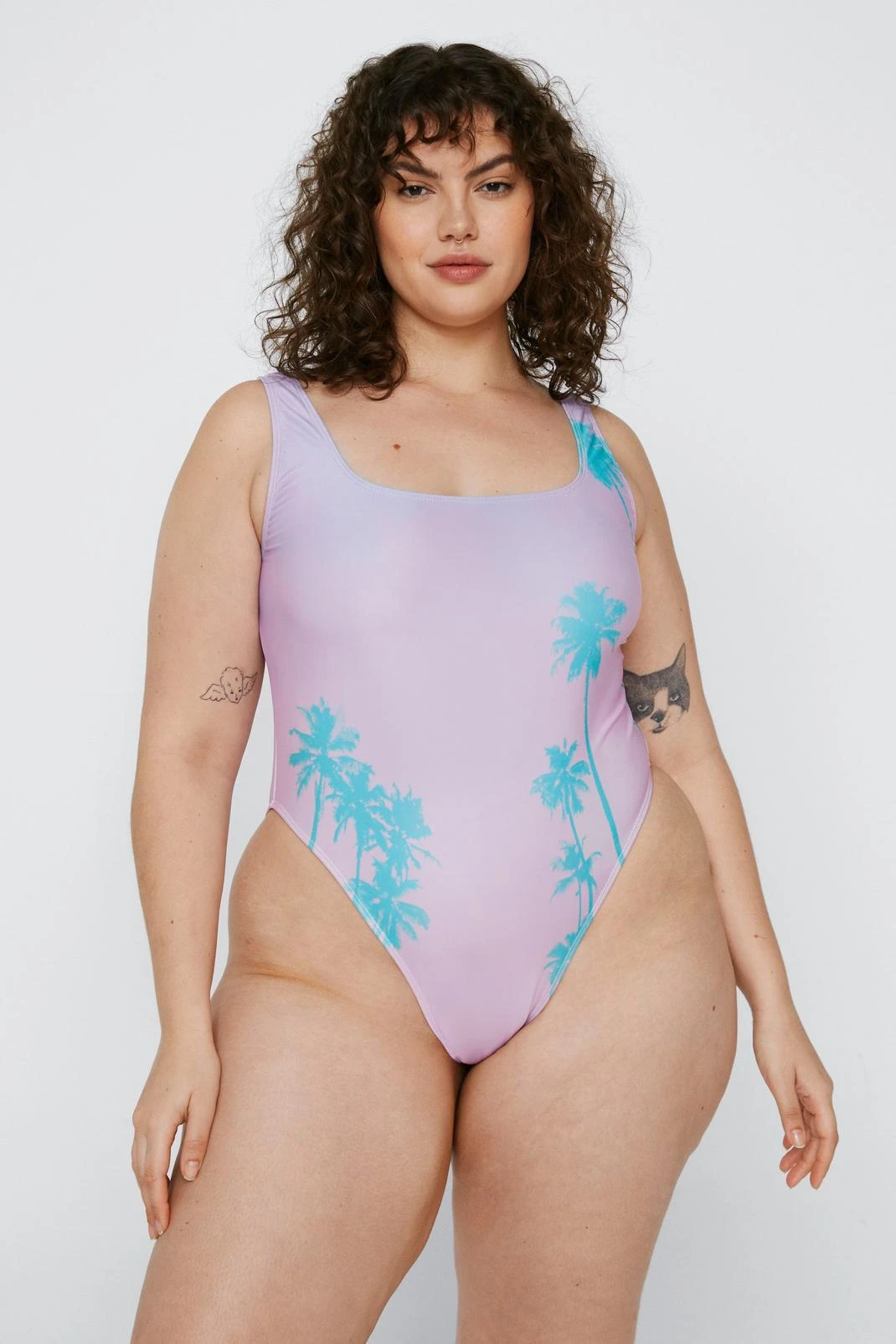 Plus Size Recycled Palm Tree Swimsuit - Image 4