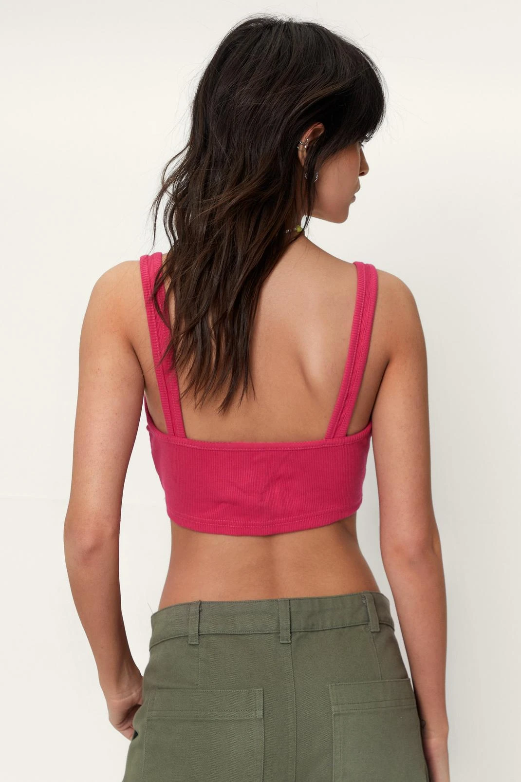Premium Ribbed V Neck Crop Bralette - Image 3