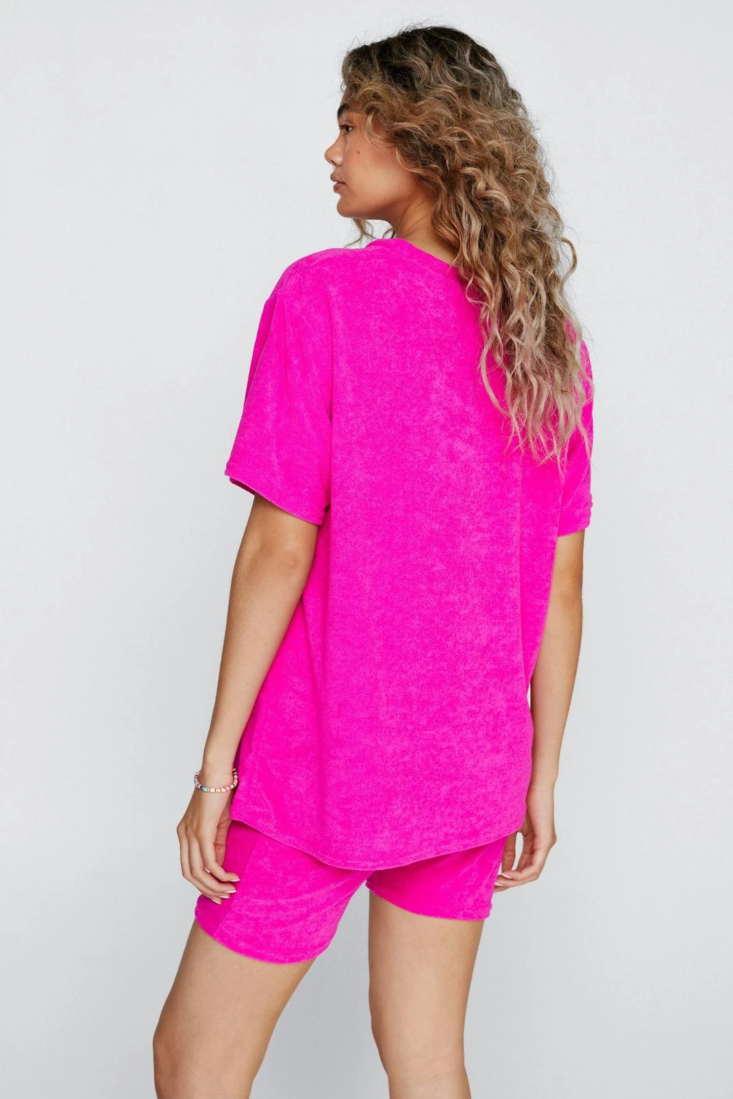 Towelling Crew Neck Top And Short Set - Image 3