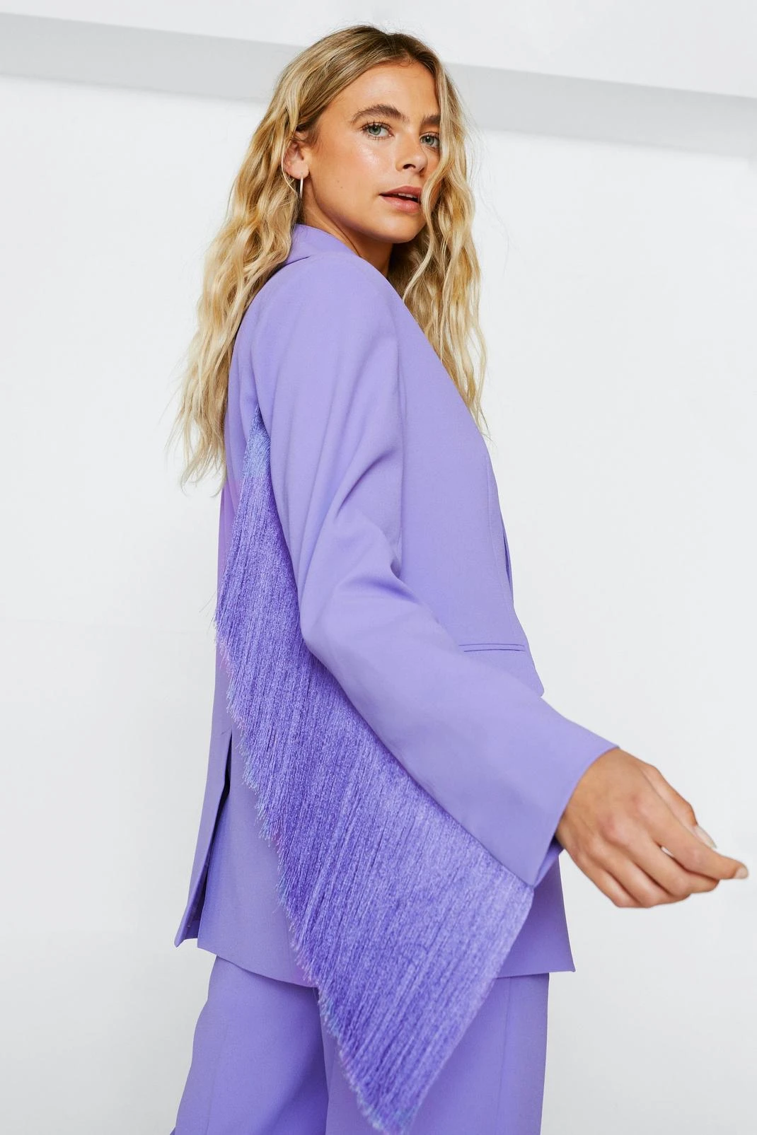 Fringed Single Breasted Blazer - Image 3