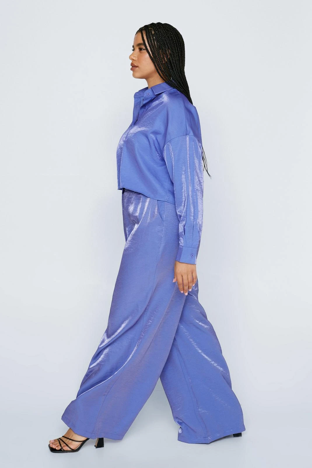 Plus Size Shimmer Wide Leg Pants